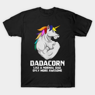 Dadacorn Muscle Dad Unicorn Fathers Day T-Shirt
